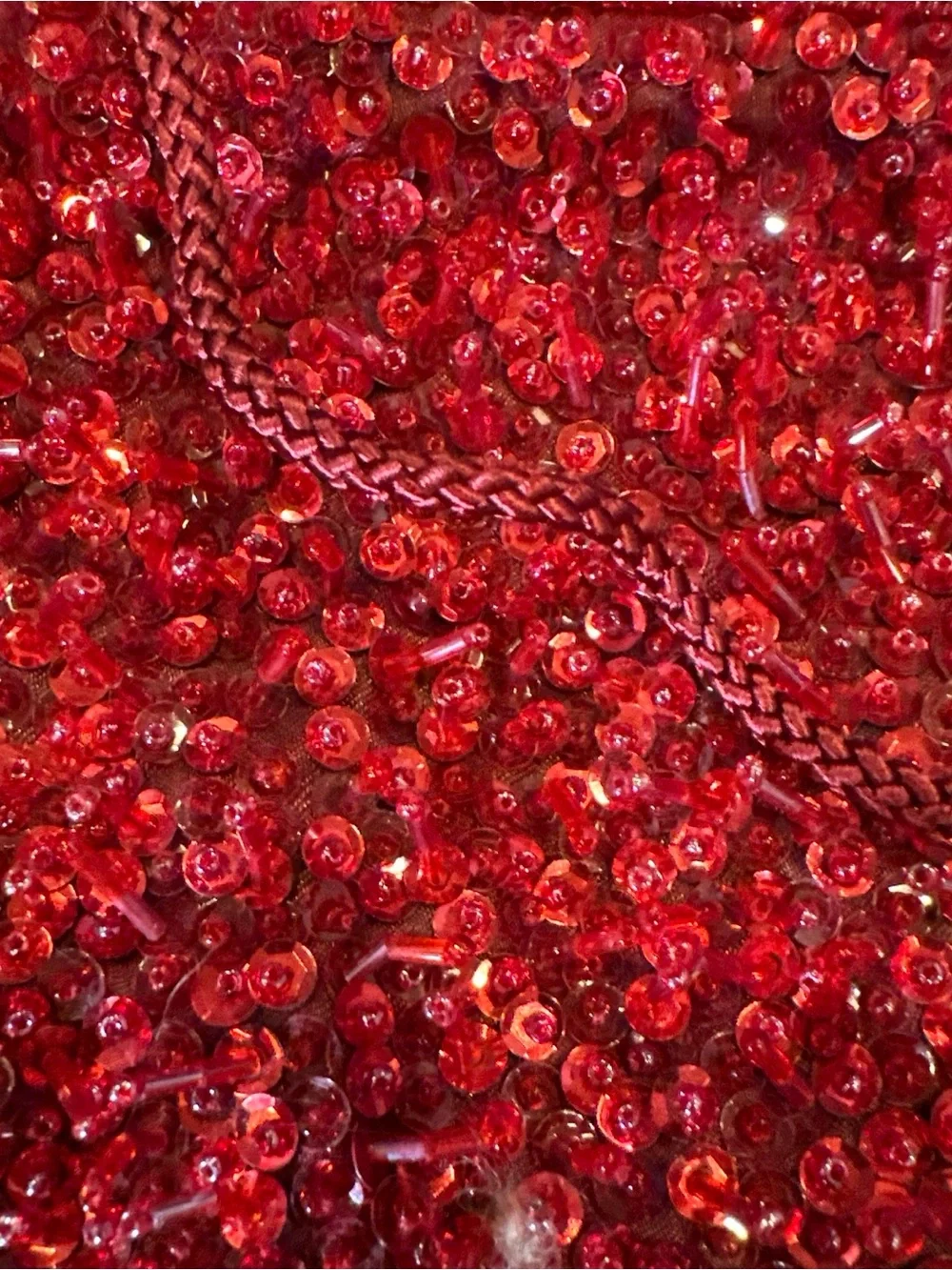 Red Beaded Evening Bag - Designer Style